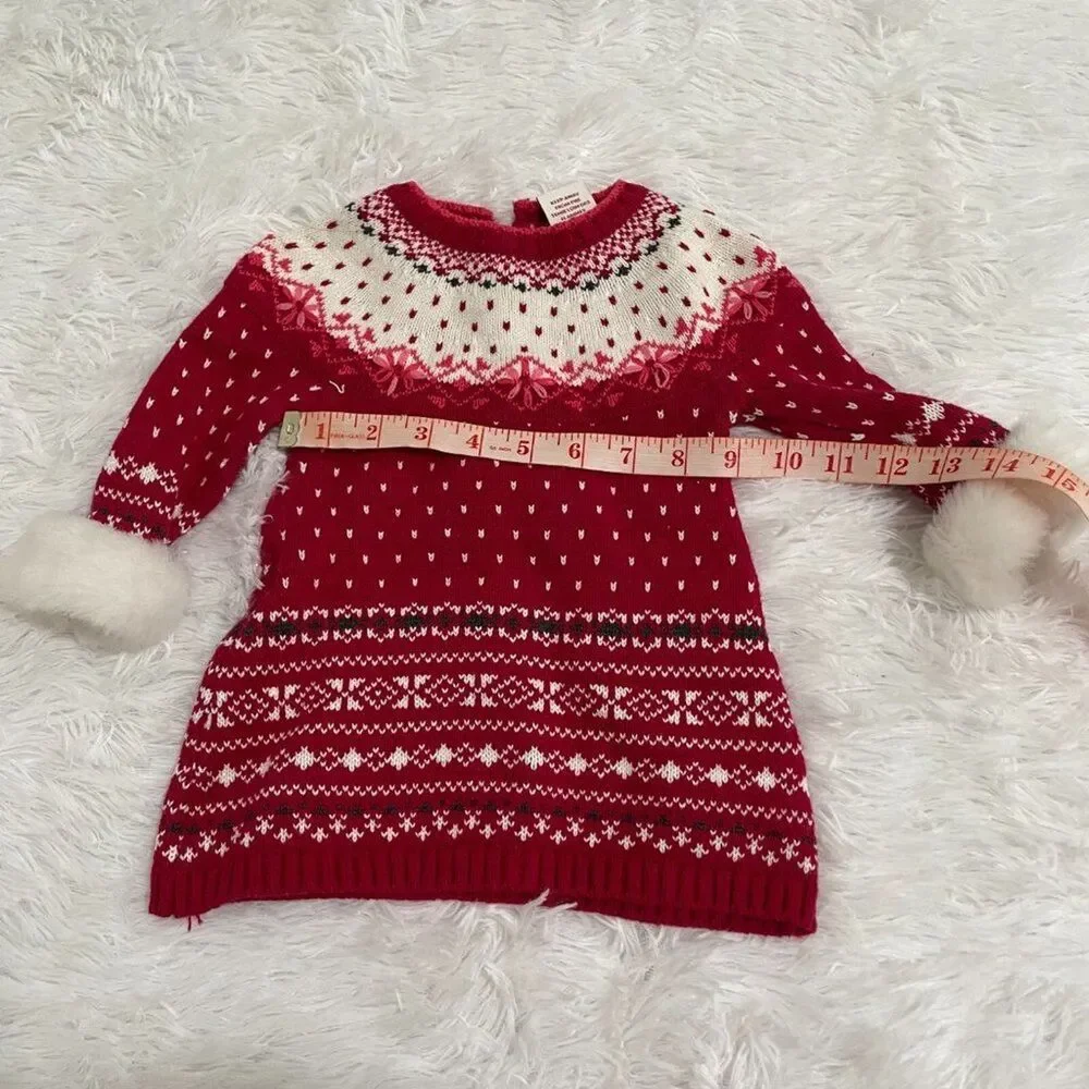 Kids Aspen Snow Flake Sweater in Red and White Size 0-3M